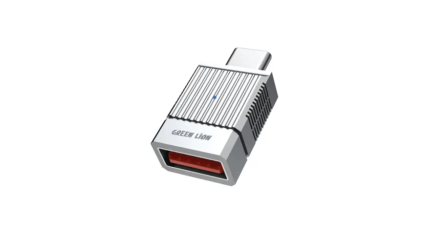 Green Lion 2 in 1 OTG Adapter USB-A to USB-C - Gray